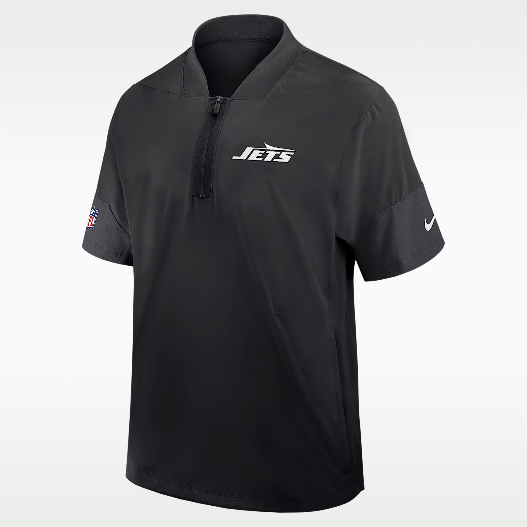 New York Jets Sideline Coach Men's Nike NFL 1/2-Zip Short-Sleeve
